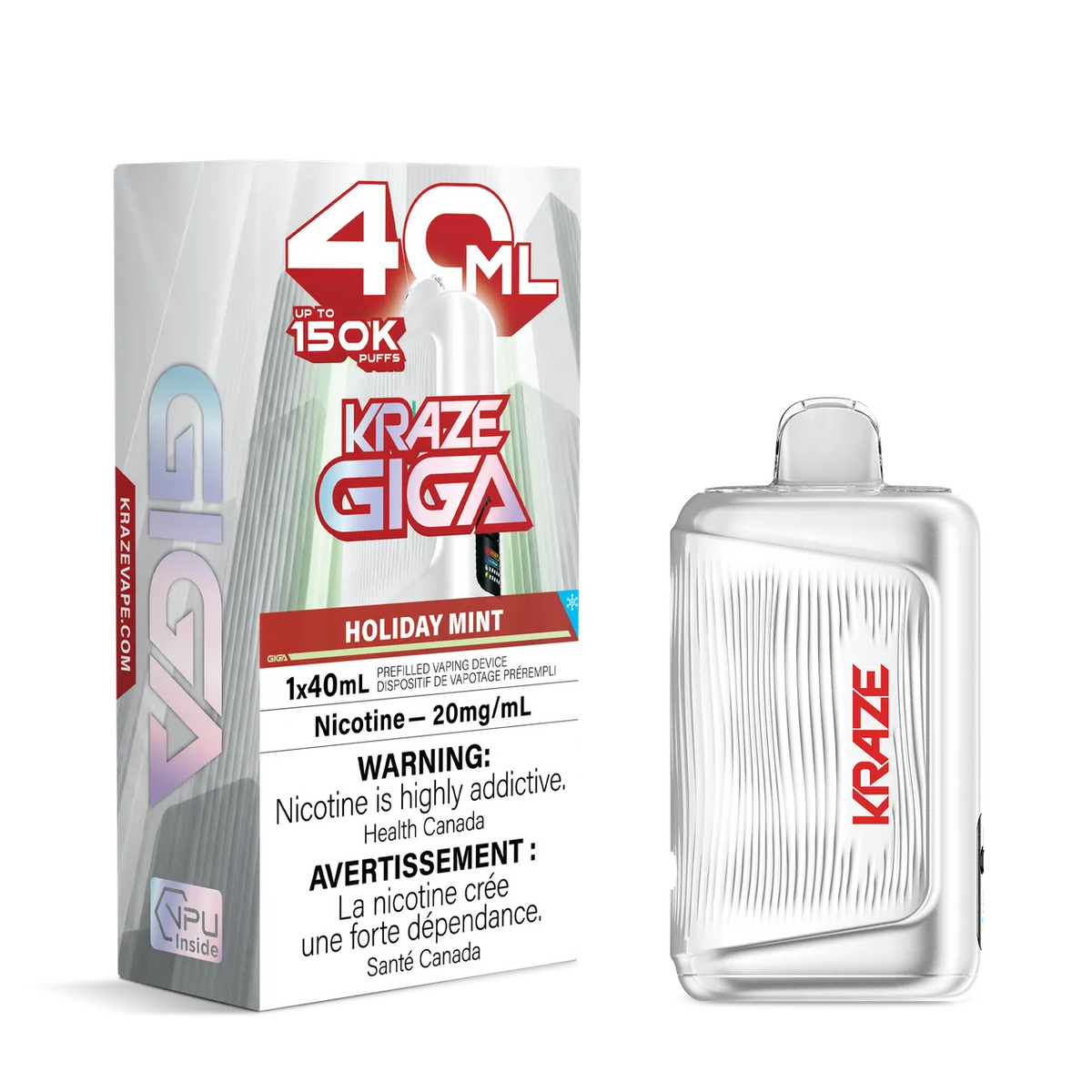 Holiday Mint Kraze Giga 150K Disposable Vape 40mL