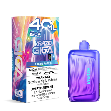 S. Blue Razz G Kraze Giga 150K 150,000-Puff Disposable Vape