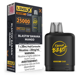Blastin Banana Mango - Flavour Beast 25k Level X Boost G2 Pod - 25000 puffs - 20ml e-liquid - 20mg/ml nicotine