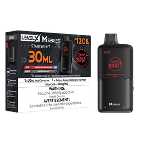 Level X M Series Bangin Blood Orange Iced M30 Starter Kit with 120K pod, digital display and 1000mAh battery