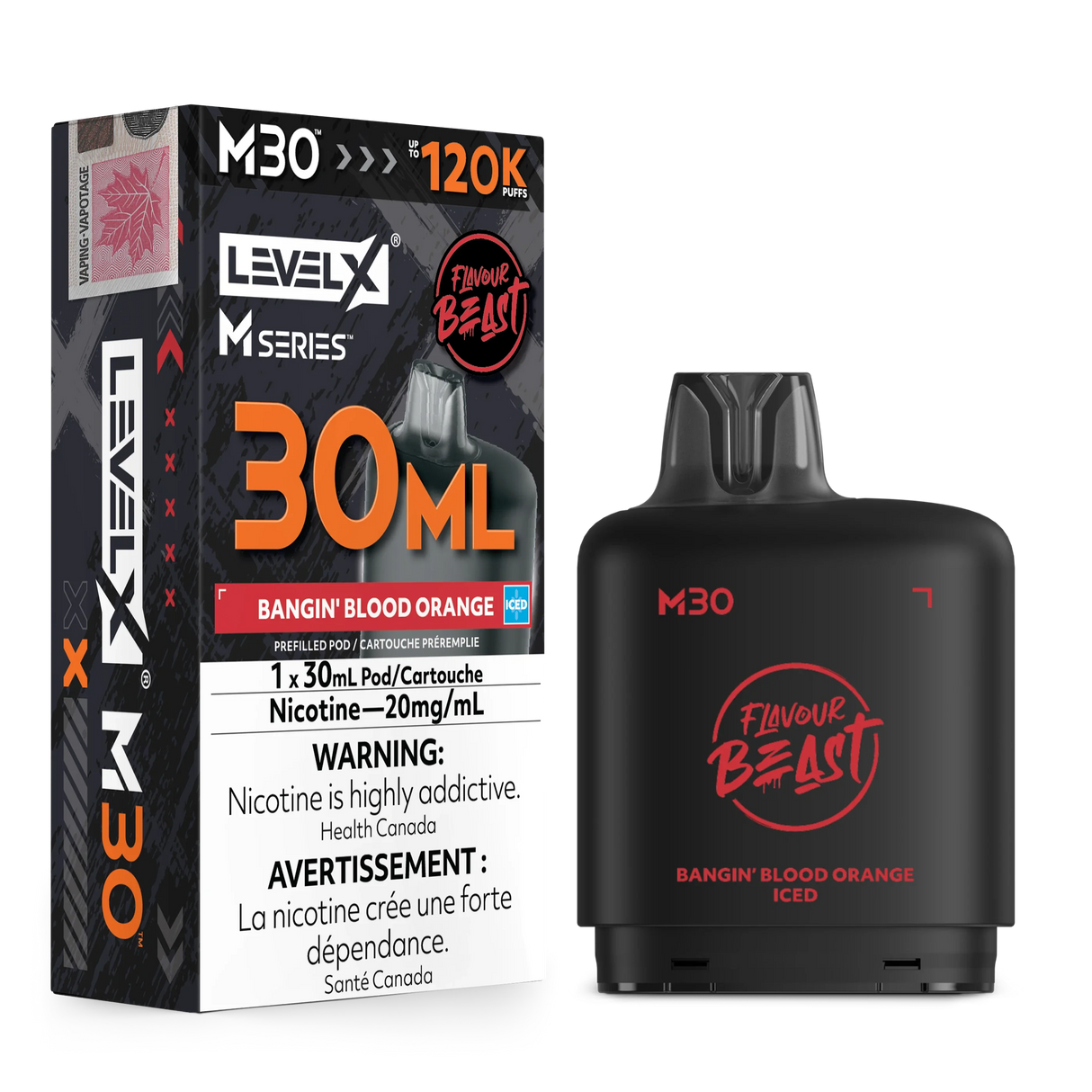 Bangin Blood Orange Iced Level X M30 30mL prefilled pod 120K