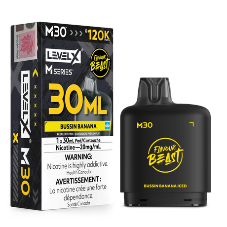 Bussin Banana Iced Level X M30 30mL prefilled pod 120K