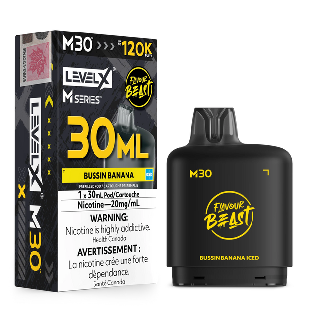 Bussin Banana Iced Level X M30 30mL prefilled pod 120K