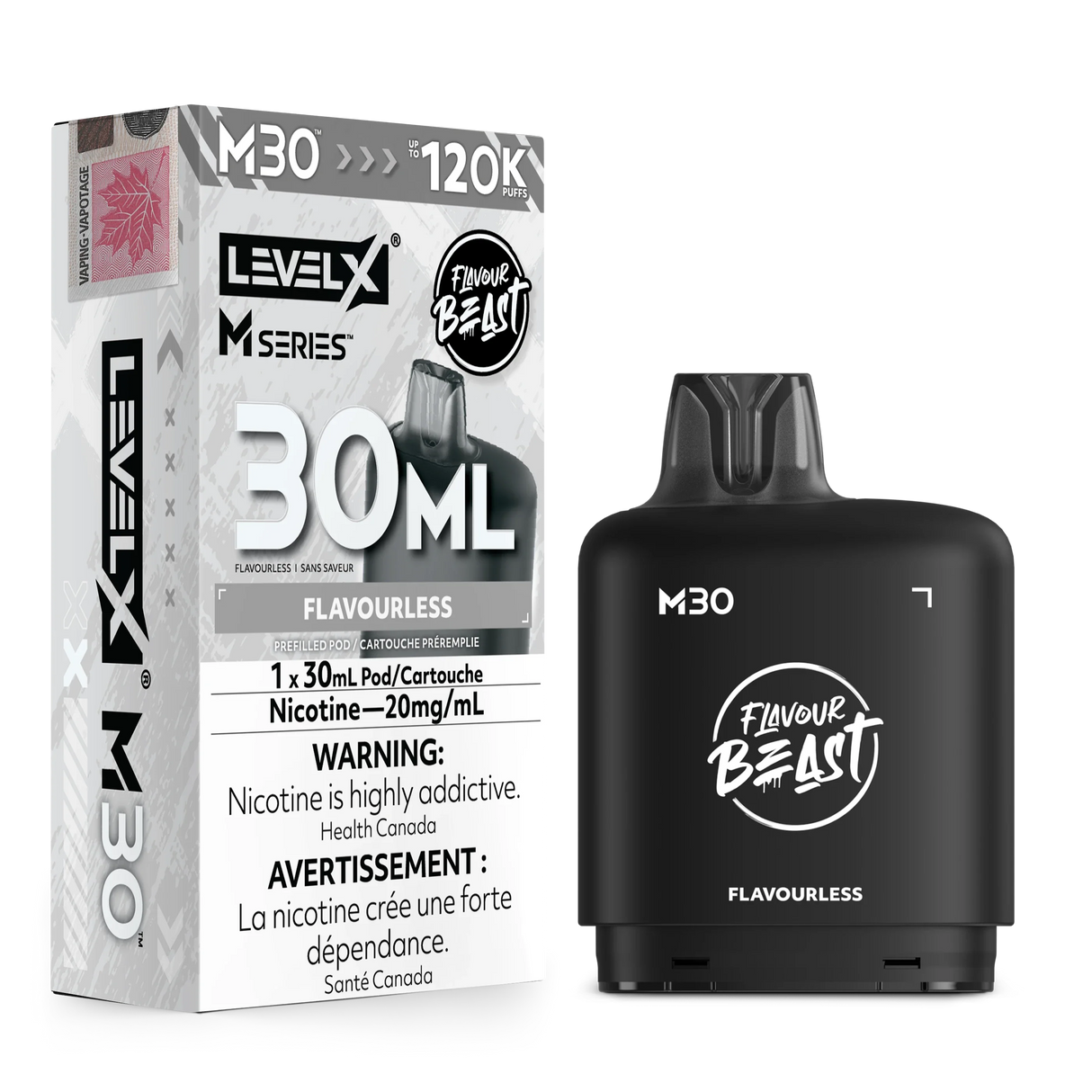 Flavourless Level X M30 30mL prefilled pod 120K