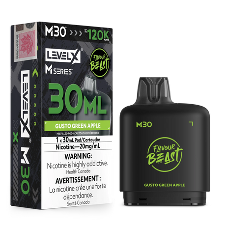 Gusto Green Apple Level X M30 30mL prefilled pod 120K