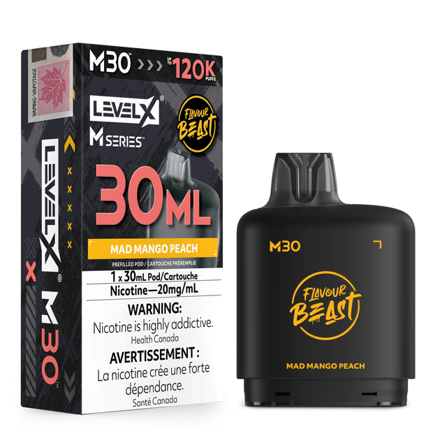 Mad Mango Peach Level X M30 30mL prefilled pod 120