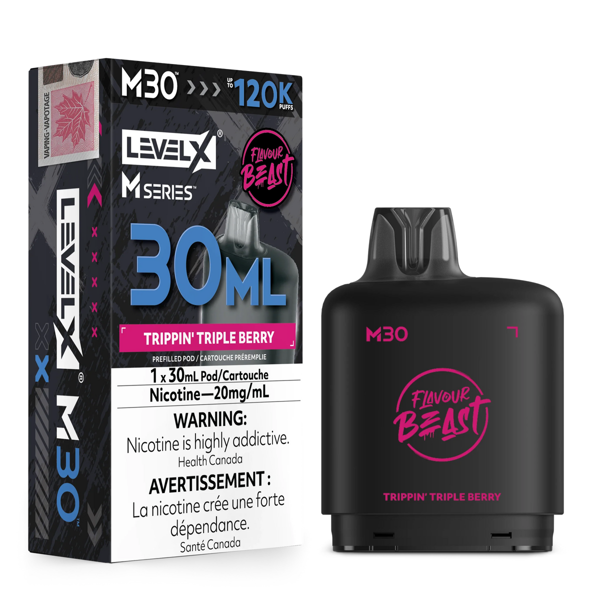 Trippin’ Triple Berry Level X M Series 30mL Pod 120K