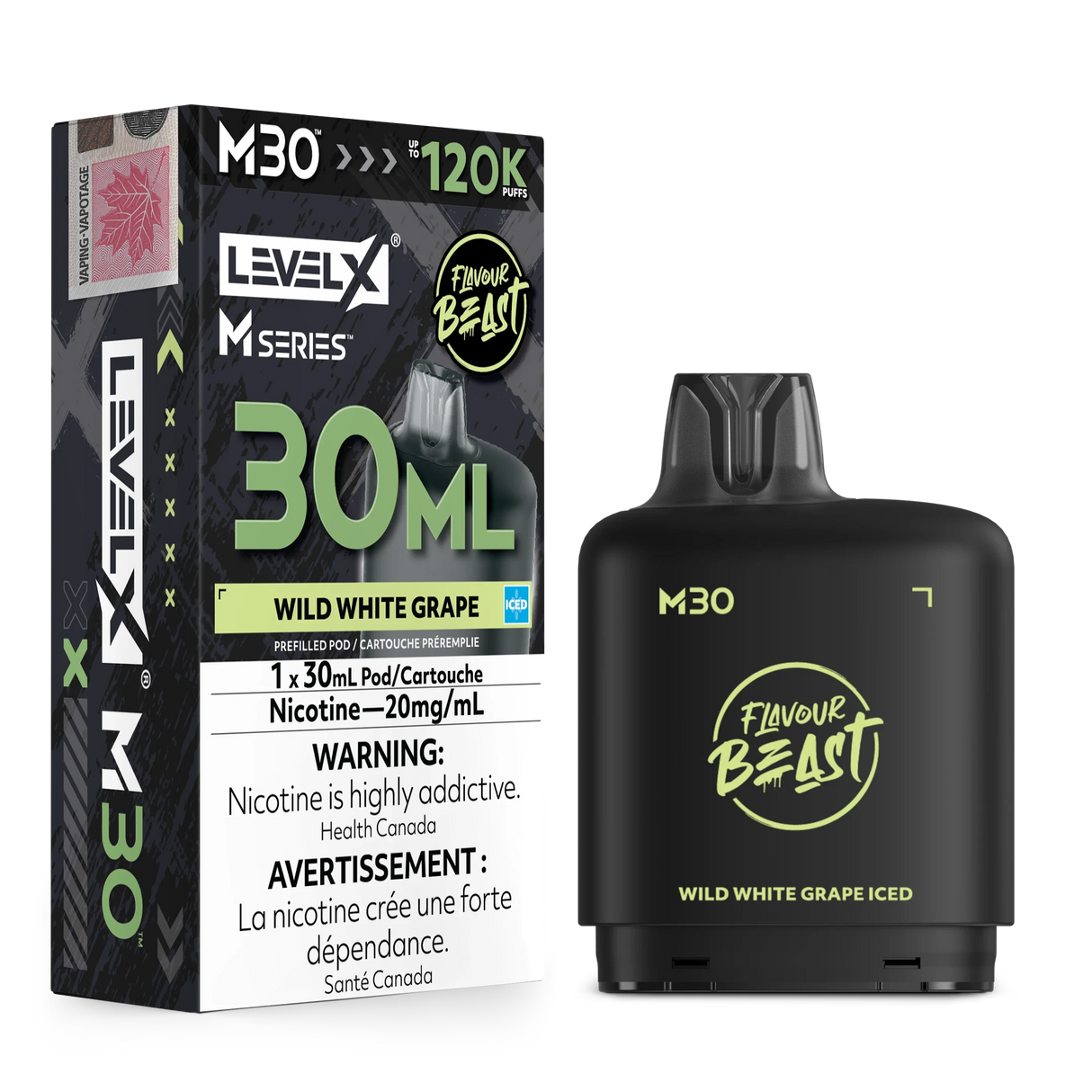 Wild White Grape Iced Level X M Series 30mL Pod 120K