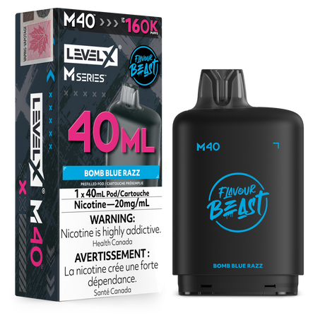 Bomb Blue Razz Level X M40 Pod 160K
