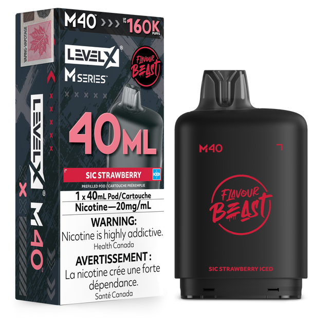 Sic Strawberry Iced Level X M40 40mL prefilled pod 160K