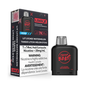 Lit Lychee Watermelon Iced - Level X Flavour Beast Prefilled Pod 14mL