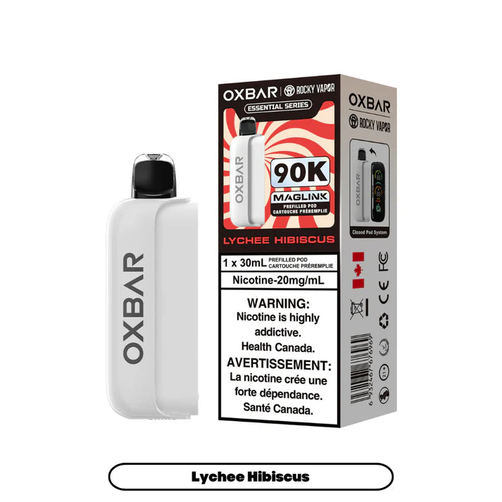 Rocky Vapor Oxbar Maglink Prefilled Pods - Essential Series - Lychee Hibiscus