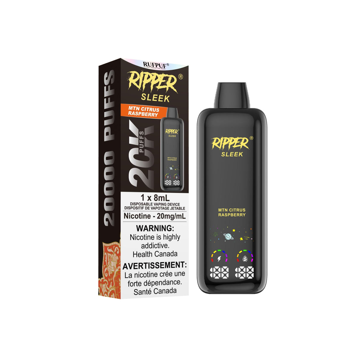 MTN Citrus Raspberry – Ripper SLEEK Disposable Vape 20,000 Puffs ...