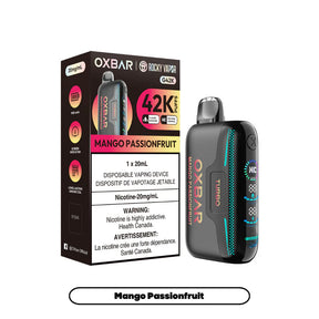 Rocky Vapor Oxbar G42K - Mango Passionfruit Disposable Vape. 20ml e-liquid, 20mg/ml nicotine. 42K Puffs