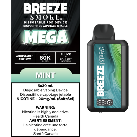 Mint – Breeze Mega 60000 Puffs – 20mg Nicotine – 30mL e-liquid