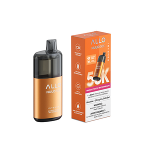 Mango Peach – Allo Intense NUUD 50K Disposable Vape 20 mL Salt Nic Clear Tank.