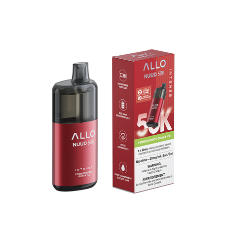 Pomegranate Guava Ice – Allo Intense NUUD 50K Disposable Vape 20 mL Salt Nic.