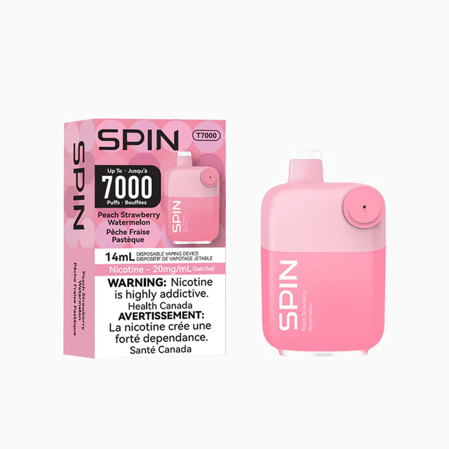 Peach Strawberry Watermelon Flavor - SPIN T7000 Disposable Vape 7000 Puffs
