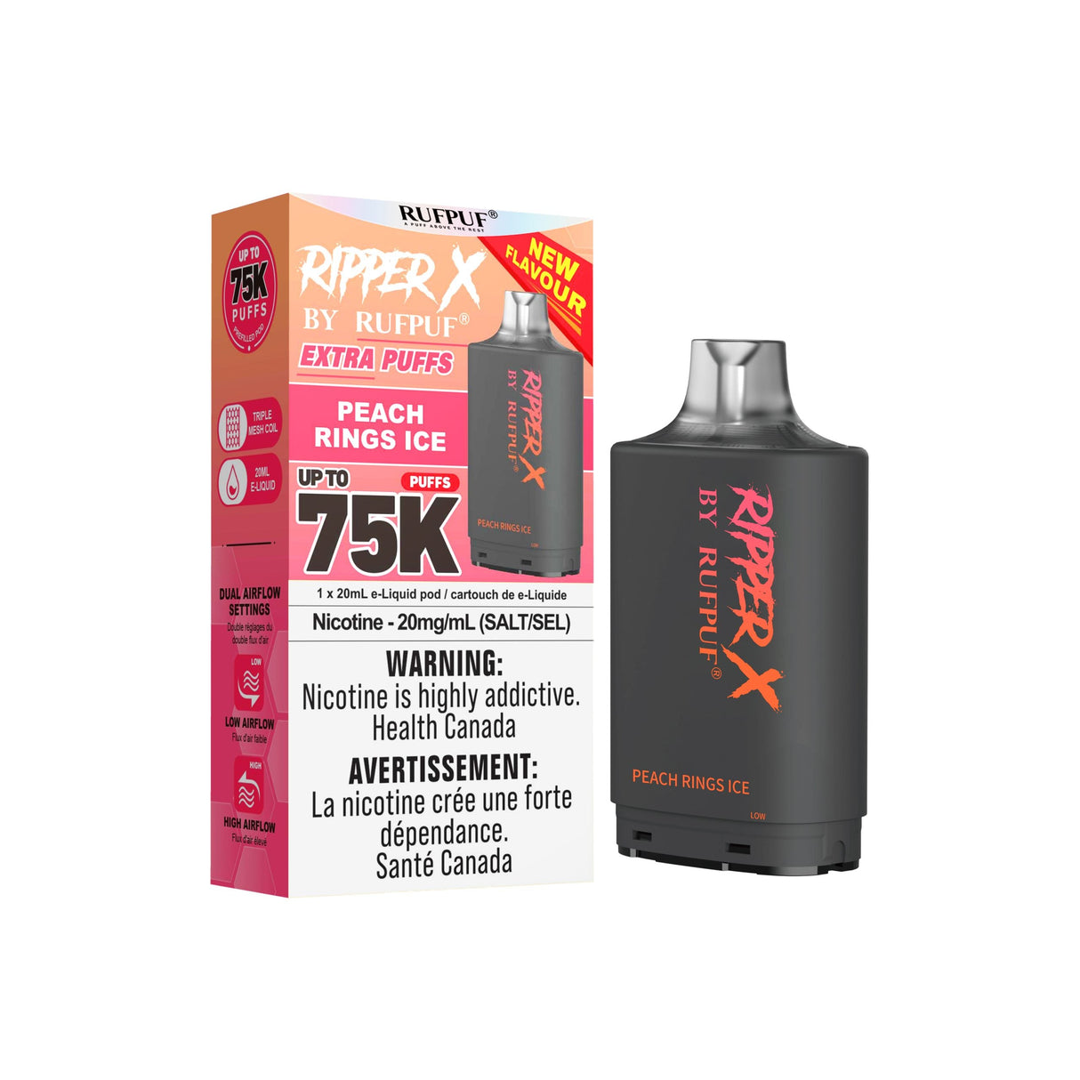 Peach Rings Ice - Ripper X 75K Pod