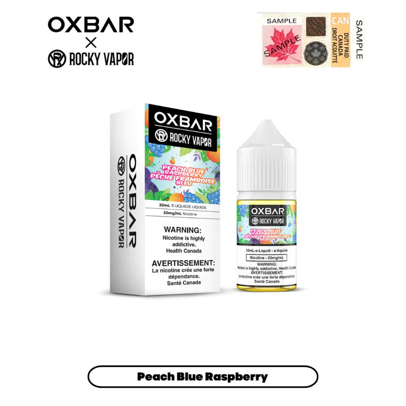 ROCKY VAPOR OXBAR E-LIQUIDS - PEACH BLUE RASPBERRY