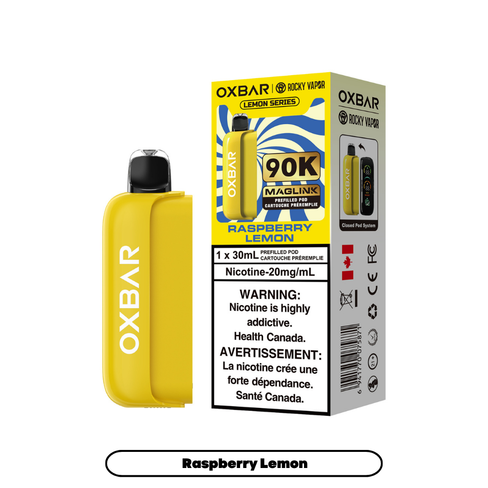 Rocky Vapor Oxbar Maglink Prefilled Pods 90K - Lemon Series - Raspberry Lemon
