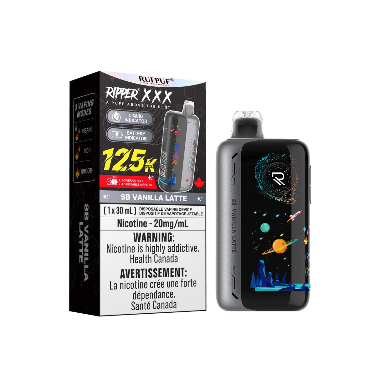 SB VANILLA LATTE Ripper XXX 125K Disposable Vape