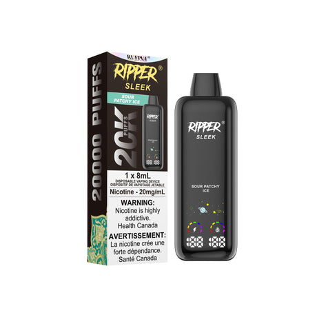 Ripper SLEEK Disposable Vape Sour Patchy Ice flavour – 20,000 puffs