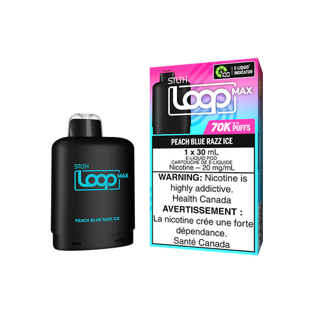 STLTH LOOP MAX Pod Pack Peach Blue Razz Ice flavour – 70 000 puffs