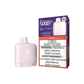 Peach STLTH LOOP MAX x ELFBAR 20mL pod smooth non iced peach 50,000 puffs 20mg at Quality Vapes Canada