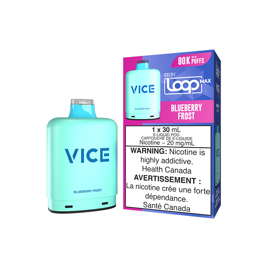 Blueberry Frost – STLTH LOOP MAX x VICE Pods 80,000 puffs 30mL 20mg Boost Mode in Canada