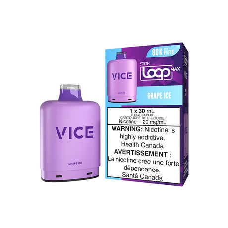 Grape Ice – STLTH LOOP MAX x VICE Pods 80,000 puffs 30mL 20mg Boost Mode in Canada
