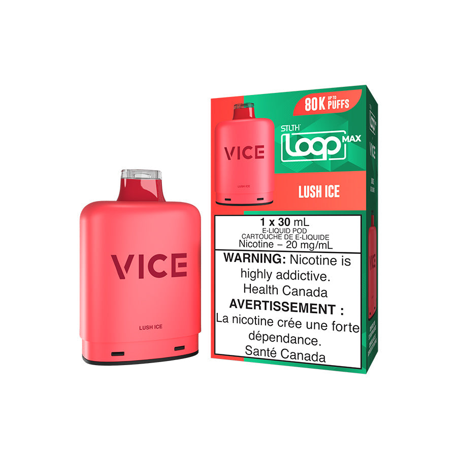 Lush Ice – STLTH LOOP MAX x VICE Pods 80,000 puffs 30mL 20mg adjustable airflow in Canada