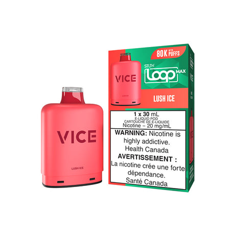 Lush Ice – STLTH LOOP MAX x VICE Pods 80,000 puffs 30mL 20mg adjustable airflow in Canada