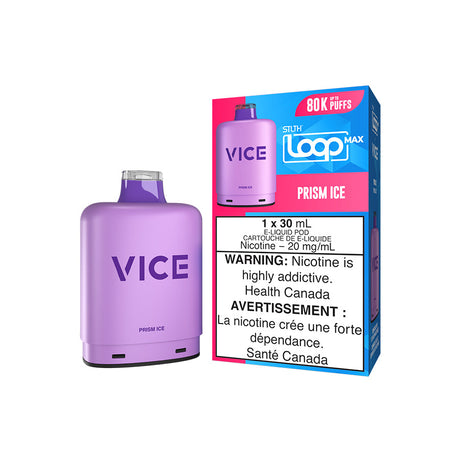 Prism Ice – STLTH LOOP MAX x VICE Pods 80,000 puffs 30mL 20mg e-liquid level display in Canada