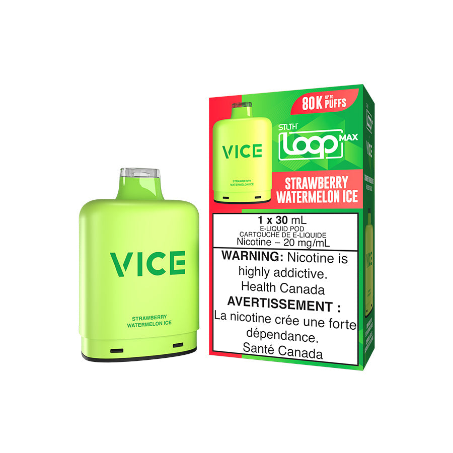 Strawberry Watermelon Ice – STLTH LOOP MAX x VICE Pods 80,000 puffs 30mL 20mg adjustable airflow in Canada