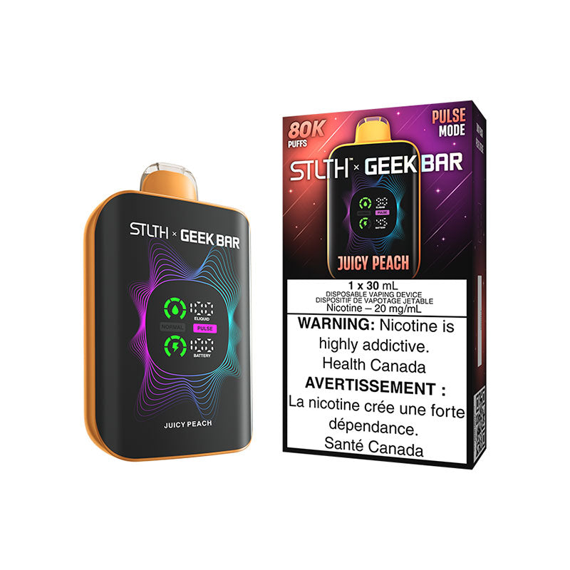 Juicy Peach - STLTH X GEEKBAR 80000 puffs - 30mL nic salt vape juice - 20mg strength