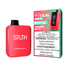 Enjoy the sweet blend of strawberries and tangy kiwi with a refreshing icy finish in the STLTH Titan Max 50K Disposable Vape. Up to 50,000 puffs for an exceptional vaping experience!