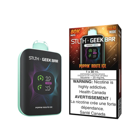 Poppin Route Ice STLTH x Geek Bar 80K 30mL disposable vape