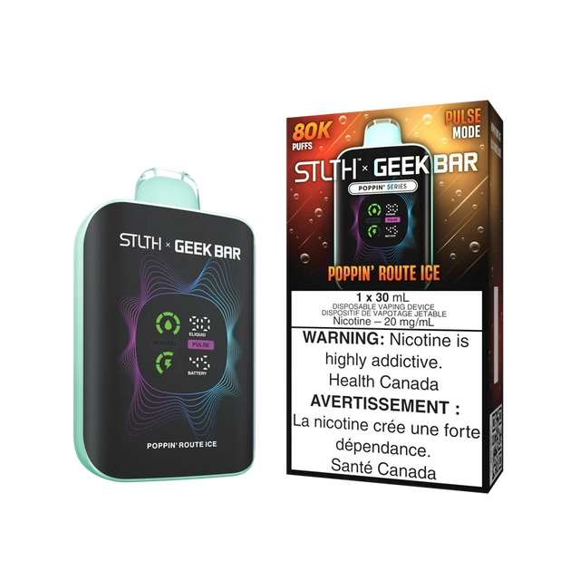 Poppin Route Ice STLTH x Geek Bar 80K 30mL disposable vape