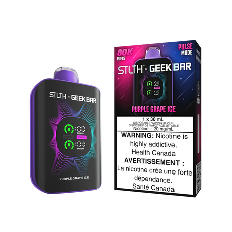 Purple Grape STLTH X GEEKBAR 80K Disposable Vape with rich grape flavour and 30mL capacity