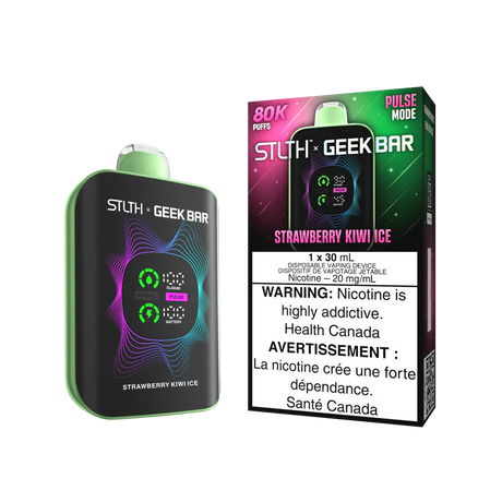 Strawberry Kiwi Ice STLTH X GEEKBAR 80K Disposable Vape Canada Limited Edition with strawberry kiwi ice flavour