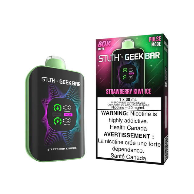 Strawberry Kiwi Ice STLTH X GEEKBAR 80K Disposable Vape Canada Limited Edition with strawberry kiwi ice flavour