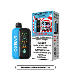 Oxbar x Rocky Vapor Maglink Strawberry Watermelon Ice Disposable Vape – 90,000 puffs – Hybrid Kit