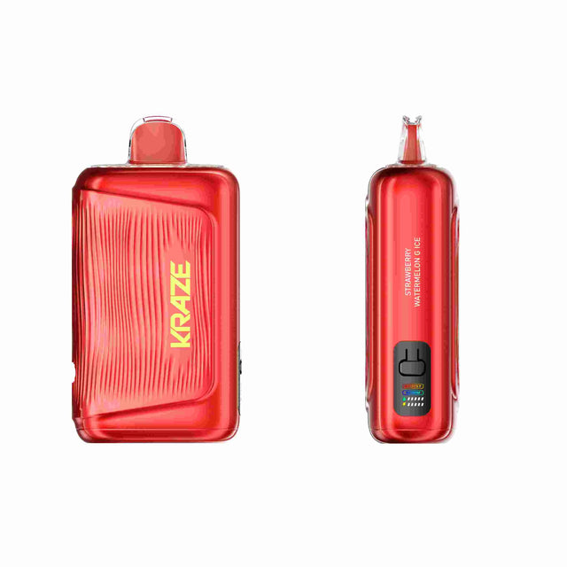 Strawberry Melon Ice Kraze Giga 150K Disposable Vape 40mL with rechargeable battery, smart display and adjustable airflow
