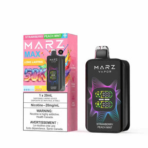Strawberry Peach Mint MARZ Max 50K Disposable Vape with strawberry, peach, and fresh mint flavour