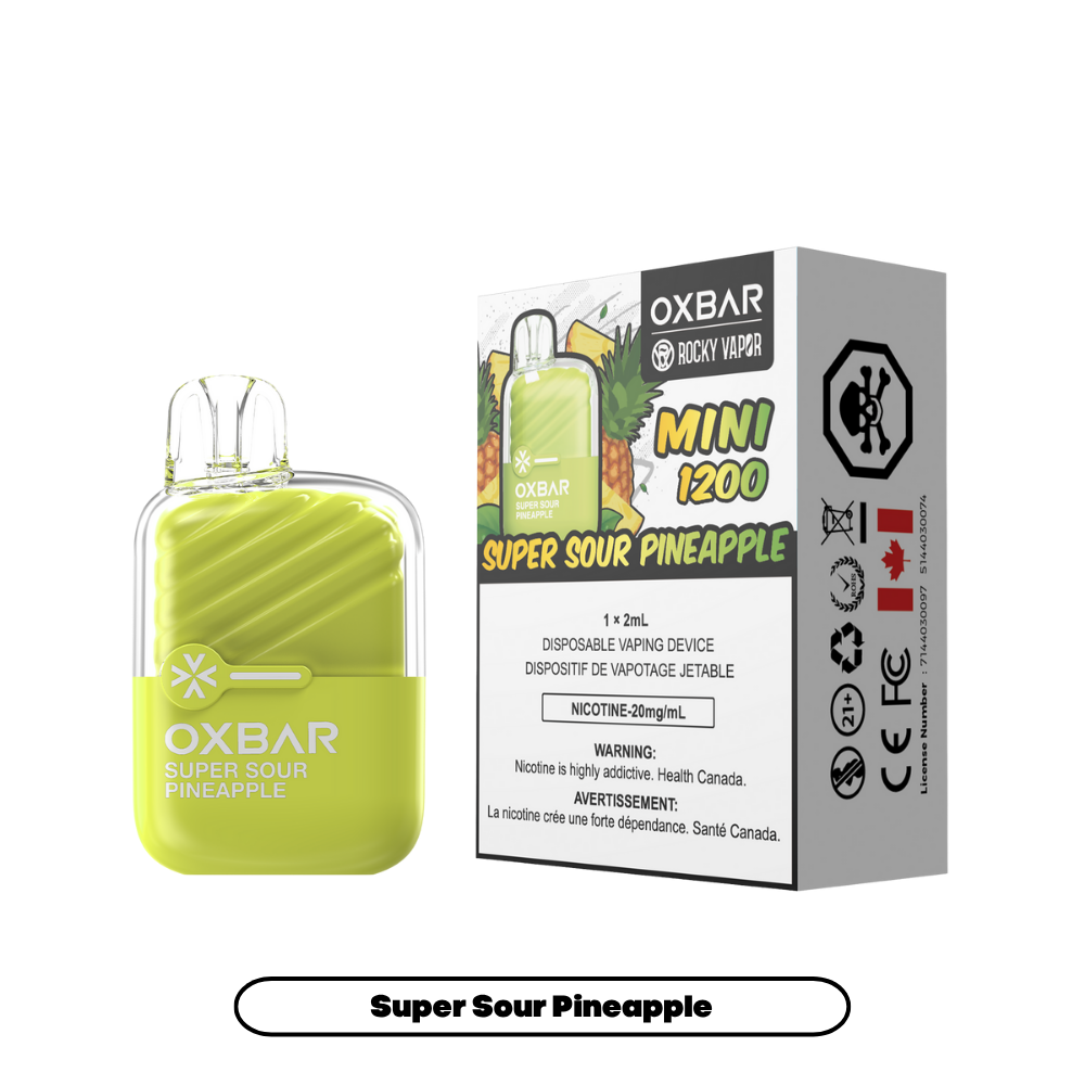 Rocky Vapor Oxbar Mini 1200 - Super Sour Pineapple
