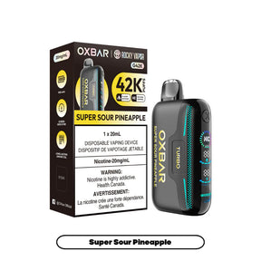 Rocky Vapor Oxbar G42K - Super Sour Pineapple Disposable Vape. 20ml e-liquid, 20mg/ml nicotine. 42K Puffs