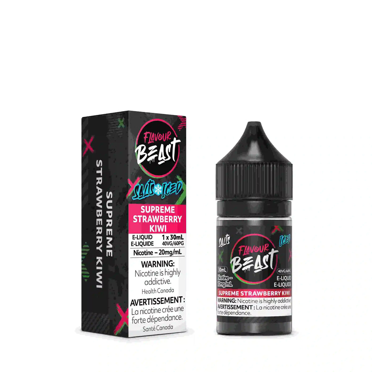 Supreme Strawberry Kiwi Flavour Beast Nic Salt 30ml bottle