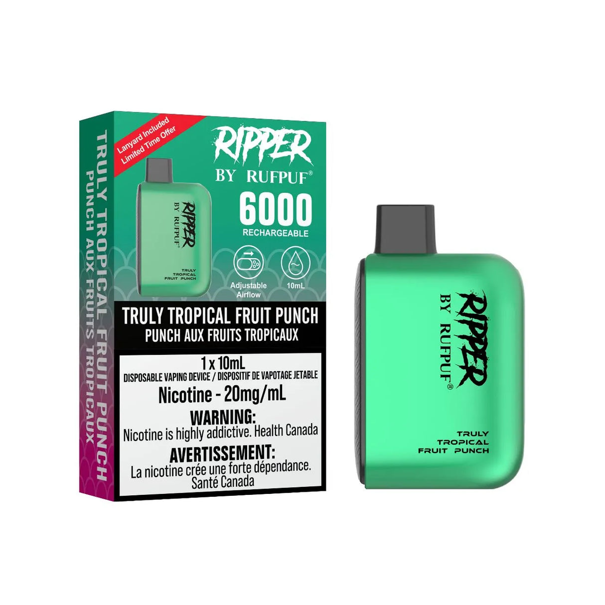 Truly Tropical Fruit Punch - Rufpuf Ripper Disposable Vape 6000