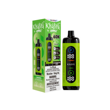 Watermelon Kiwi – Khalifa Bar Hookah Shisha Vape 60K Disposable 20mL.
